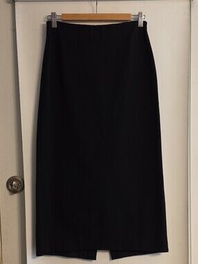 Banana Republic Women’s S Black Solid Straight Pencil Midi Skirt Slit